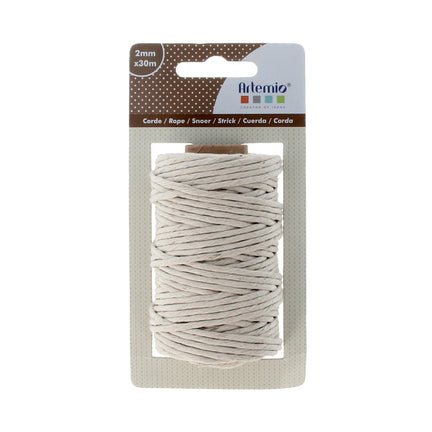 Natural white rope 2 mm x 30 m