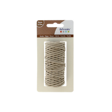 Beige leather rope 2 mm x 15 mm