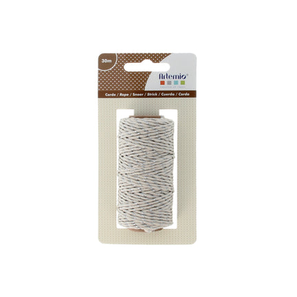 Cotton rope with silver thread 1.5 mm x 30 m