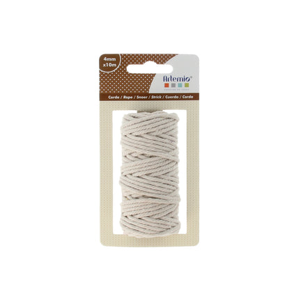 Natural white cotton rope 4 mm x 10 m