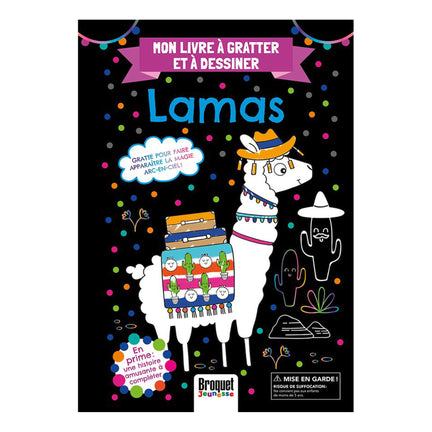 Mon livre à gratter et à dessiner : Llamas - French Ed.