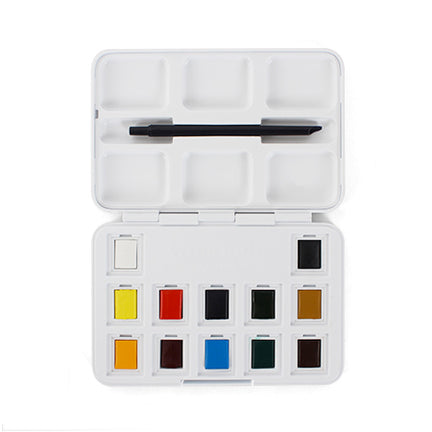 Watercolour pocket box, 12 pans