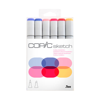 6-Pack Copic Sketch Markers - Floral