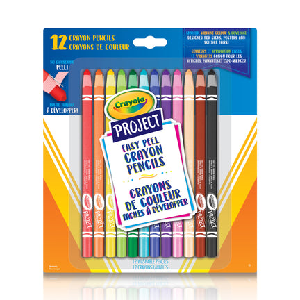 Easy Peel Washable Crayon Pencils – 12 pack