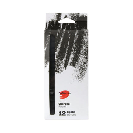 12-Pack Squared Black Charcoal Sticks