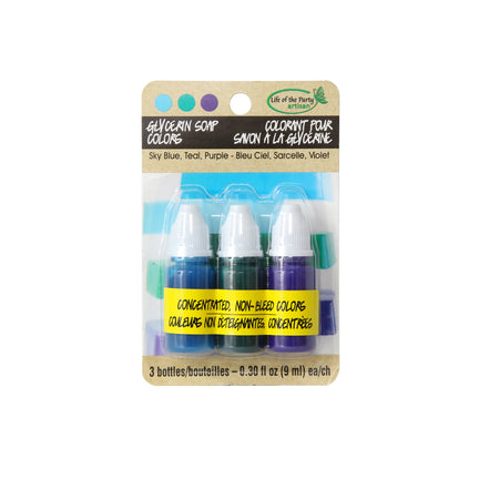 Glycerine Soap Colours - Blue, Teal & Purple