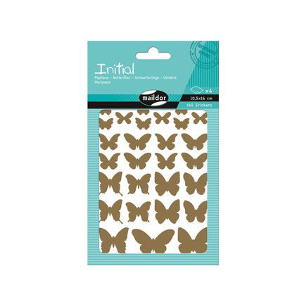160-Pack Initial Stickers - Gold/Silver Butterflies
