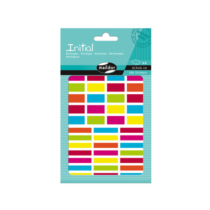 196-Pack Initial Stickers - Rectangles