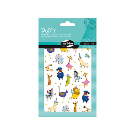 37-Pack Puffy Stickers - Zoo Party