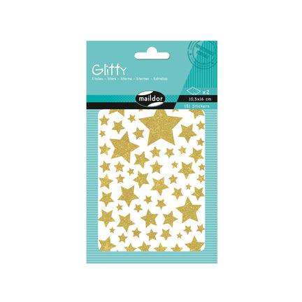 151-Pack Glitty Stickers - Pink/Gold Stars