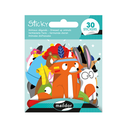 30-Pack Sticky Stickers - Disguised Animals