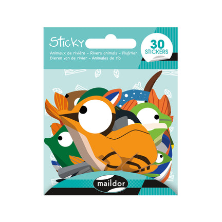 30-Pack Sticky Stickers - River Animals