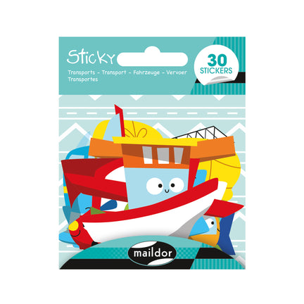 30-Pack Sticky Stickers - Transport