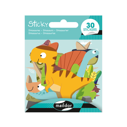 30-Pack Sticky Stickers - Dinosaurs