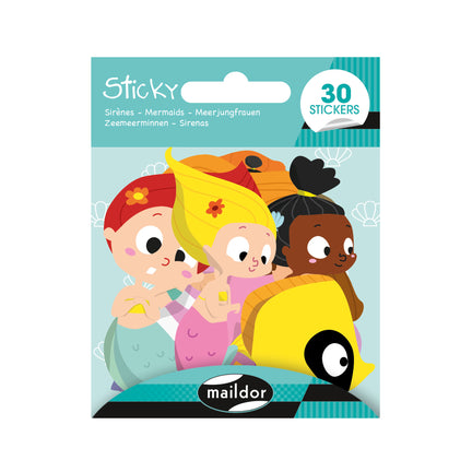 30-Pack Sticky Stickers - Mermaids