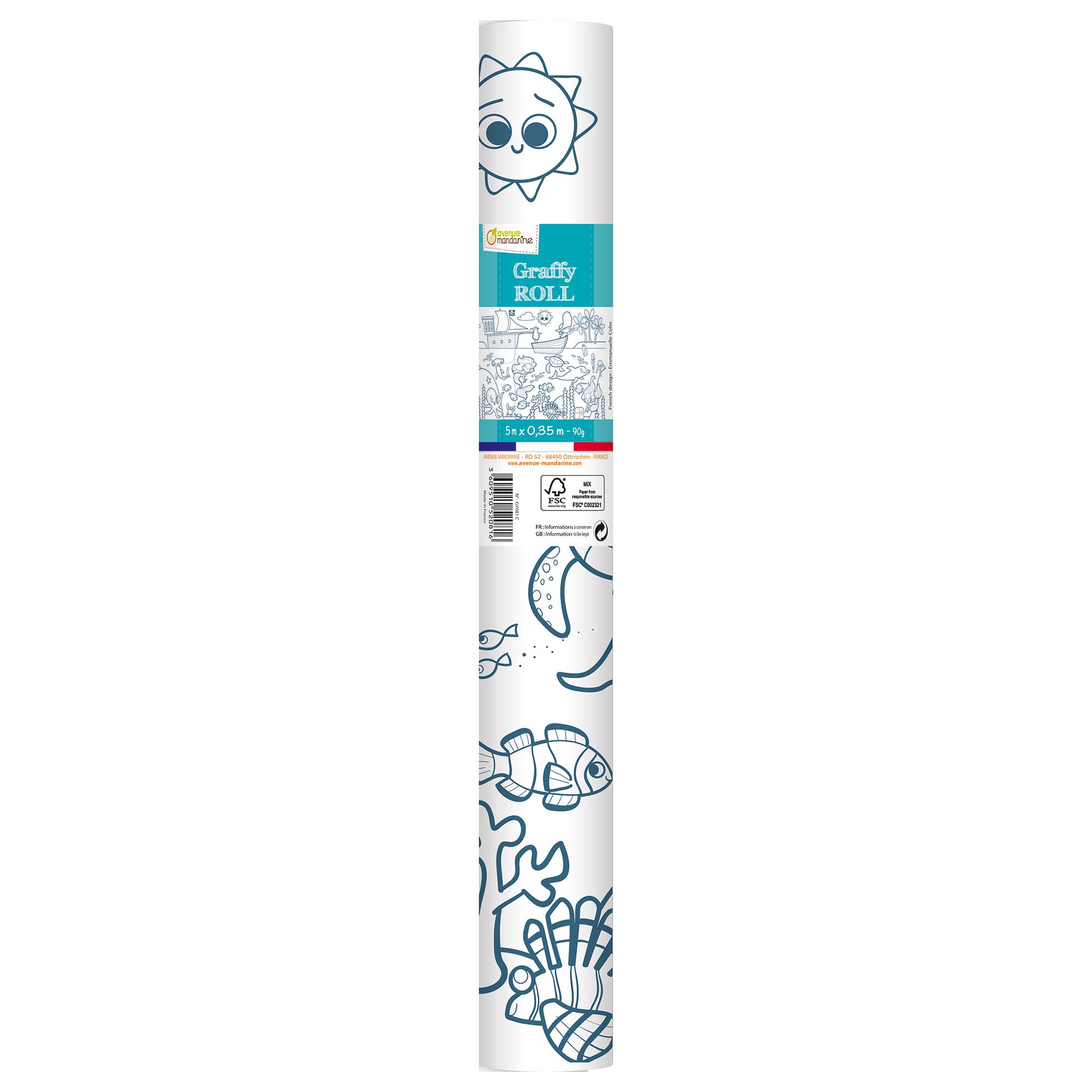 Rouleau de papier à colorier Graffy Roll - Ecosystème - 35 cm x 5
