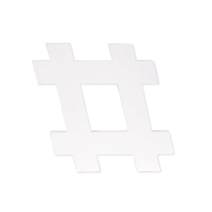 Primed Paper Mache Symbol - Hashtag