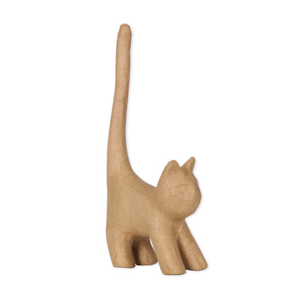 Primed Paper Mache Shape - Long-Tailed Cat