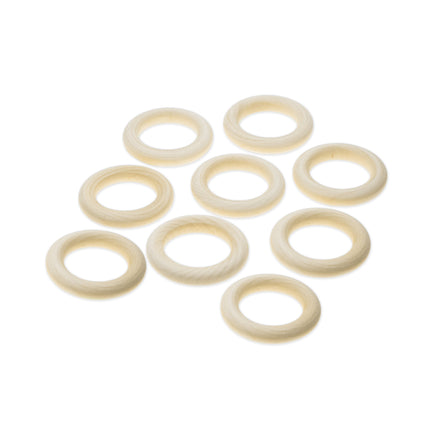 9-Pack Wood Rings - 3.5 cm
