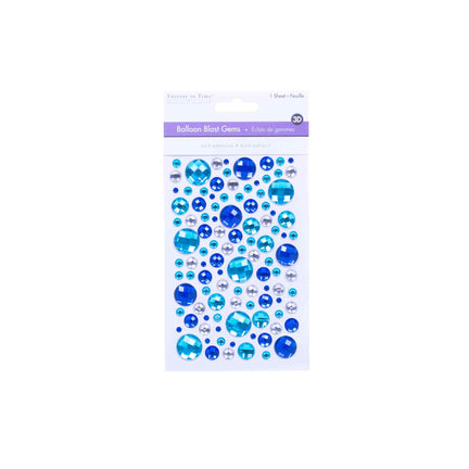 Round Gem Stickers - Blue