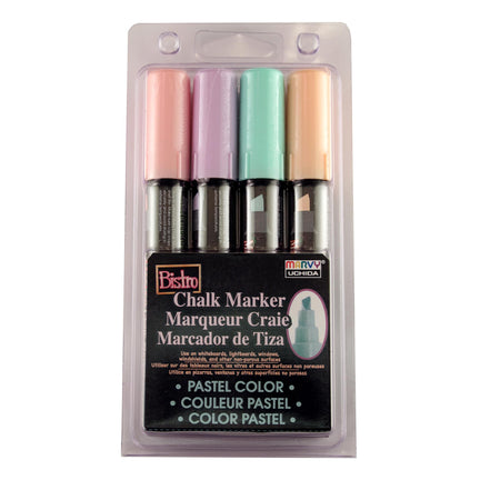 Bisto Chalk Pastel Chisel Tip Markers — Set of 4