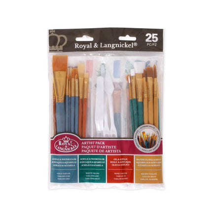 Artist Paint Brush and Knife Pack - 25 pieces