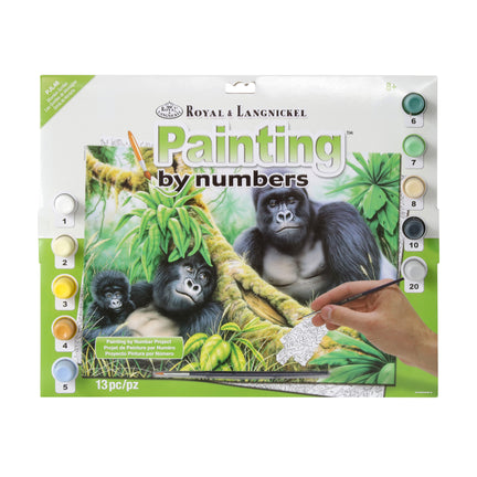 Junior Painting by Numbers Kit - Mountain Gorillas, Large