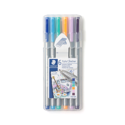 Pack of 6 Triplus Fineliners – Summer Festival