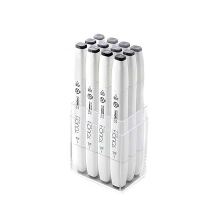 12-Piece Touch Twin Brush Marker Set Cool Grey DeSerres