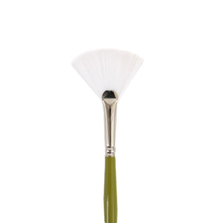 Snap! Paintbrush – Fan #4, Long Handle, White Synthetic