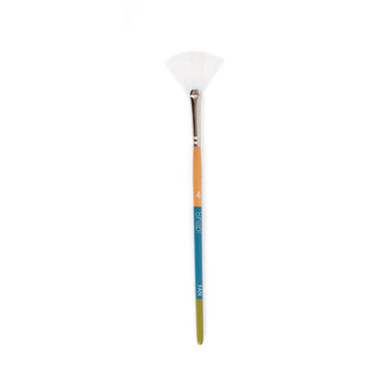 Fan synthetic bristle paintbrush