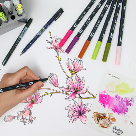 Draw Flowers Tombow Dual Brush Pen Drawing Blending Palette Tombow Blending  Kit Tombow Blending Kit DeSerres