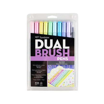 10-Pack Dual Brush Pens - Pastel