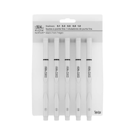 5-Pack Assorted Fineliners - Black