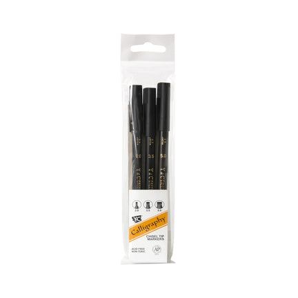 Pack of 3 calligraphy markers – Black, 3.5 mm