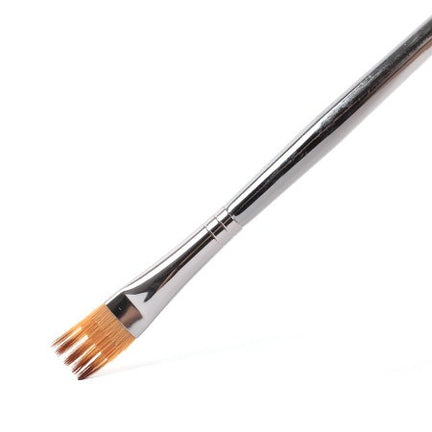 Short handle flat wisp paintbrush